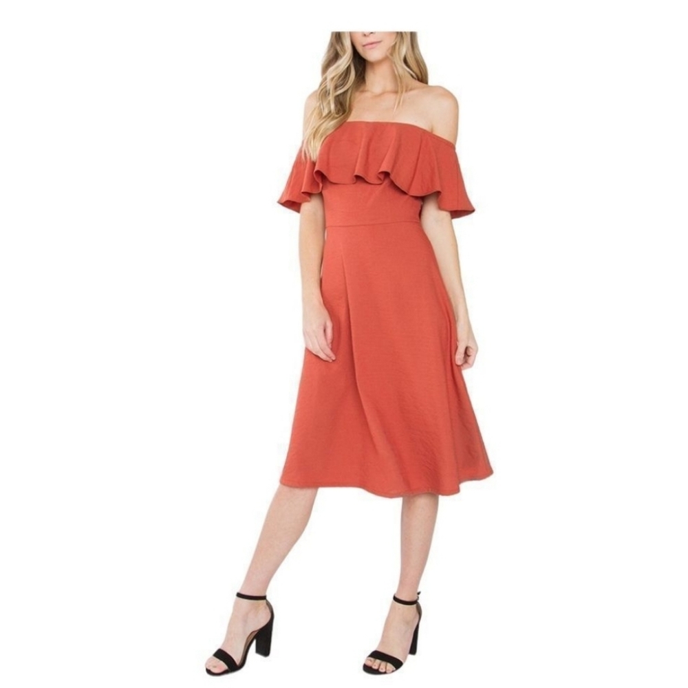 NWT Vici + Sugarlips Off the Shoulder Ruffle Top Dress - M